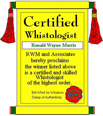 Bid Whist Whistologist Certificate - BidWiz